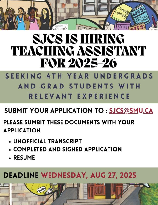 SJCS TA Poster Deadline August 27