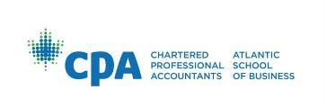 CPA Chartered Professional Accountants, Atlantic School of Business in blue writing