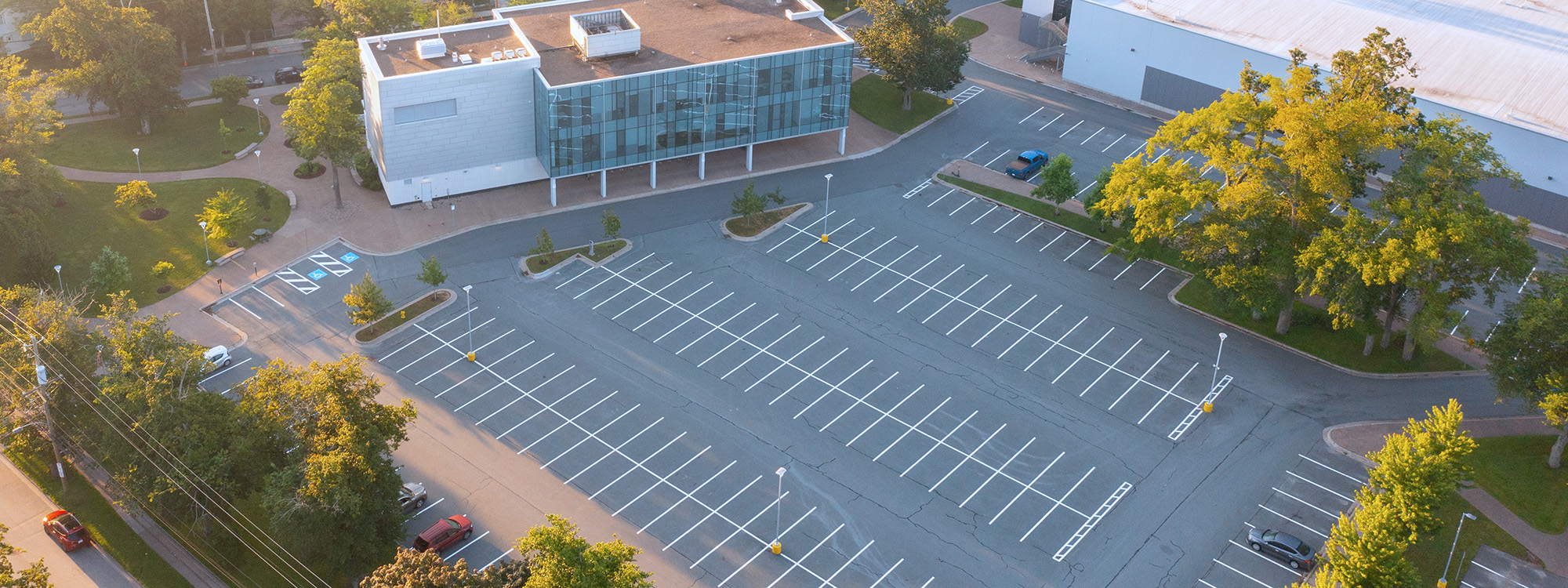 An empty parking lot