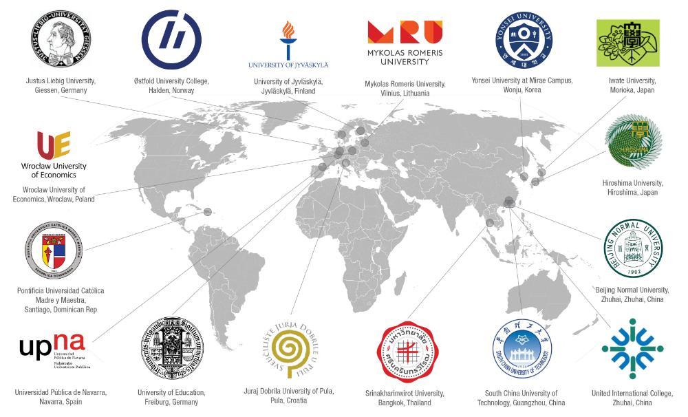 map showing location of SMU global partnerships